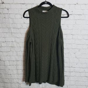 New York & Company Cold Shoulder Cable Sweater